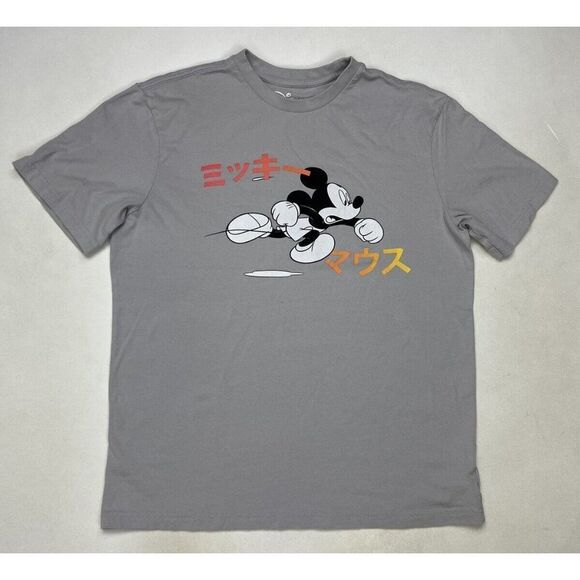 Disney Mickey Mouse Graphic T-shirt Men Medium Gray Short Sleeve - Picture 1 of 5